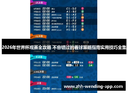 2026年世界杯观赛全攻略 不容错过的看球策略指南实用技巧全集 2026年世界杯观赛全攻略 不容错过的看球策略指南实用技巧全集