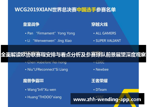 全面解读欧协联赛程安排与看点分析及参赛球队前景展望深度观察 全面解读欧协联赛程安排与看点分析及参赛球队前景展望深度观察